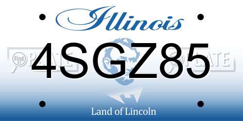 4SGZ85 Illinois License Plate