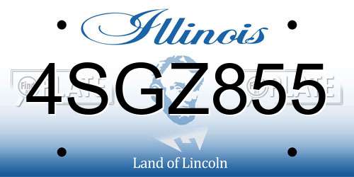 4SGZ855 Illinois License Plate