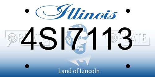 4SI7113 Illinois License Plate