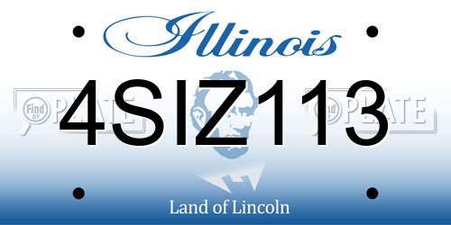 4SIZ113 Illinois License Plate