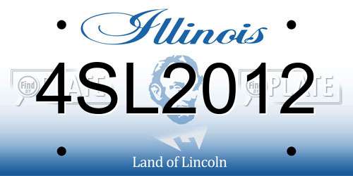 4SL2012 Illinois License Plate