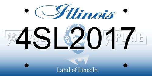 4SL2017 Illinois License Plate