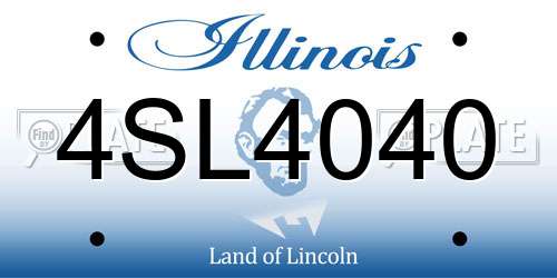 4SL4040 Illinois License Plate