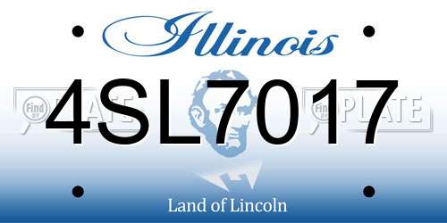 4SL7017 Illinois License Plate