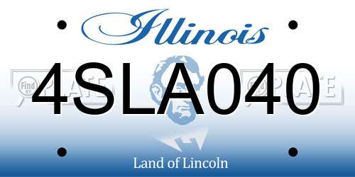 4SLA040 Illinois License Plate