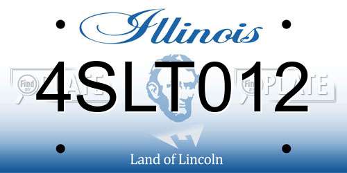 4SLT012 Illinois License Plate