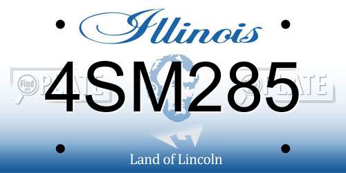 4SM285 Illinois License Plate