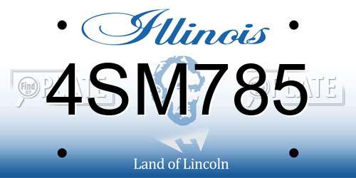4SM785 Illinois License Plate