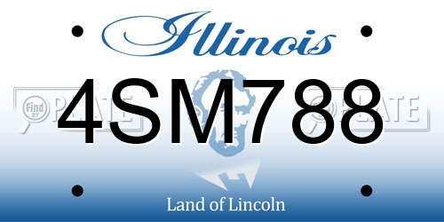 4SM788 Illinois License Plate