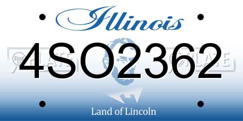 4SO2362 Illinois License Plate