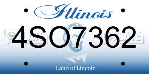 4SO7362 Illinois License Plate