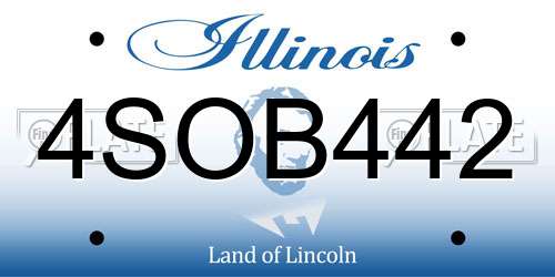 4SOB442 Illinois License Plate