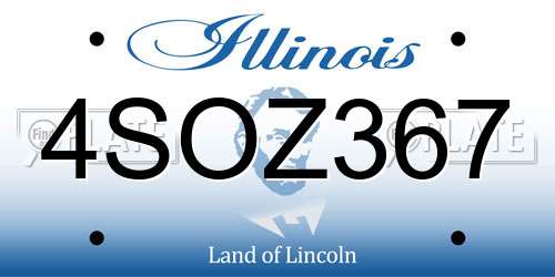 4SOZ367 Illinois License Plate