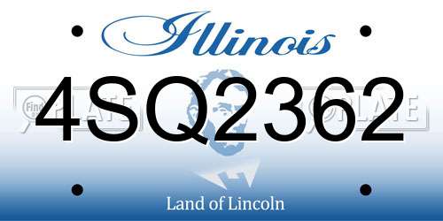 4SQ2362 Illinois License Plate