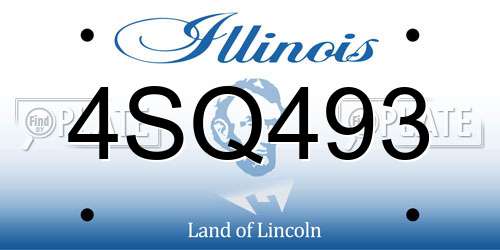 4SQ493 Illinois License Plate