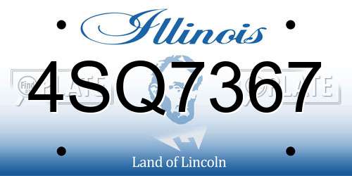 4SQ7367 Illinois License Plate