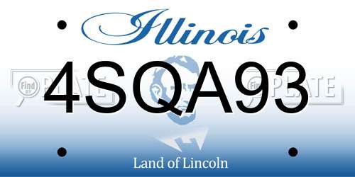 4SQA93 Illinois License Plate