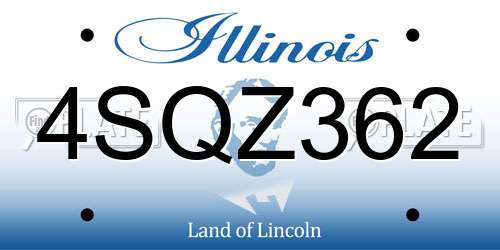 4SQZ362 Illinois License Plate