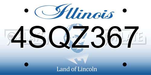 4SQZ367 Illinois License Plate