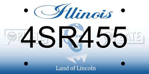 4SR455 Illinois License Plate