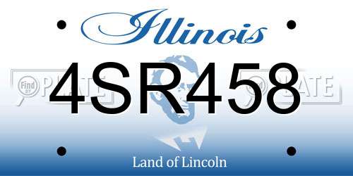 4SR458 Illinois License Plate