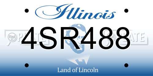 4SR488 Illinois License Plate