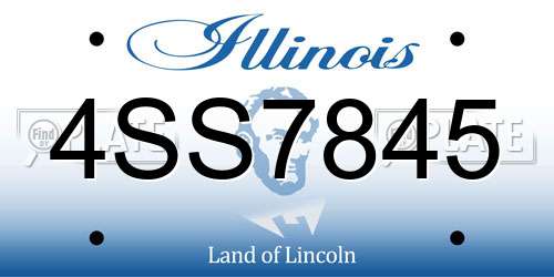 4SS7845 Illinois License Plate