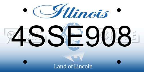 4SSE908 Illinois License Plate