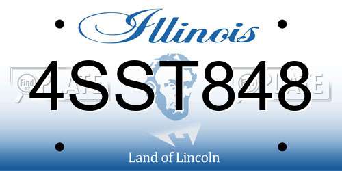 4SST848 Illinois License Plate