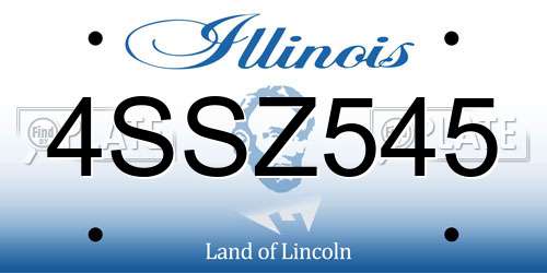 4SSZ545 Illinois License Plate