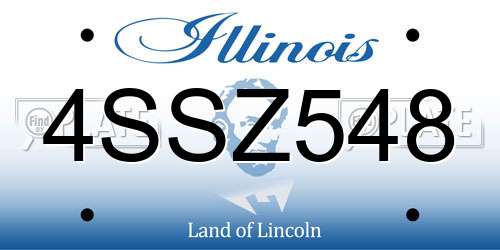 4SSZ548 Illinois License Plate