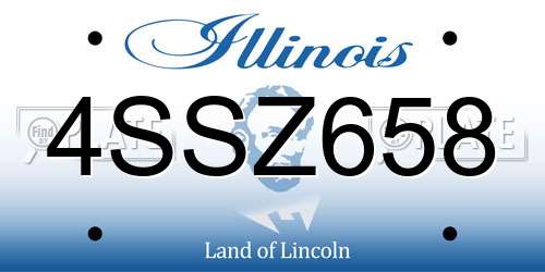 4SSZ658 Illinois License Plate
