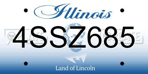 4SSZ685 Illinois License Plate