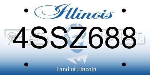 4SSZ688 Illinois License Plate