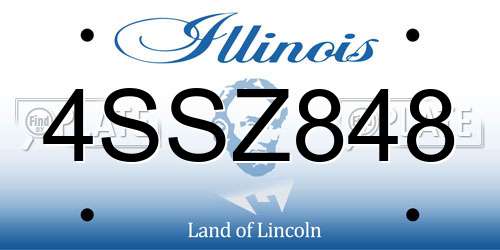 4SSZ848 Illinois License Plate