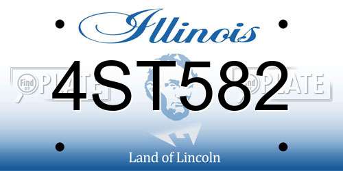 4ST582 Illinois License Plate