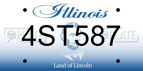 4ST587 Illinois License Plate