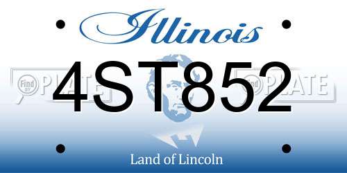4ST852 Illinois License Plate