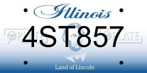 4ST857 Illinois License Plate