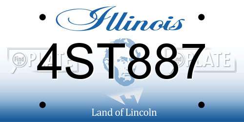 4ST887 Illinois License Plate