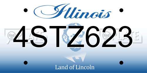 4STZ623 Illinois License Plate