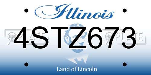 4STZ673 Illinois License Plate