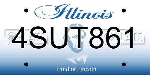 4SUT861 Illinois License Plate