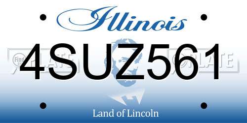 4SUZ561 Illinois License Plate