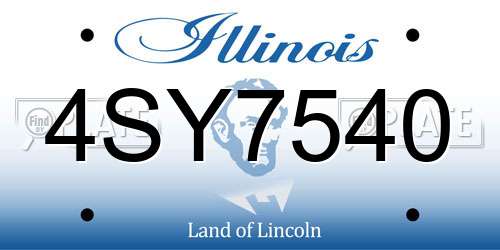 4SY7540 Illinois License Plate