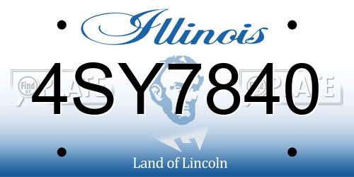 4SY7840 Illinois License Plate