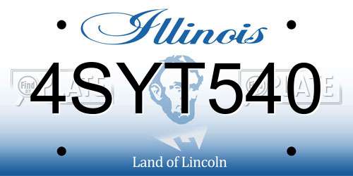 4SYT540 Illinois License Plate