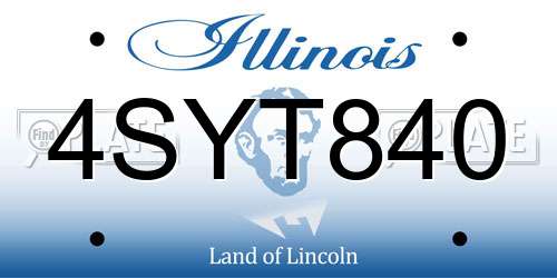 4SYT840 Illinois License Plate