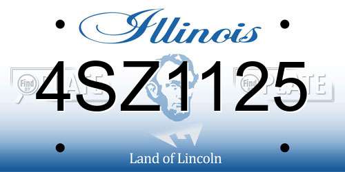 4SZ1125 Illinois License Plate