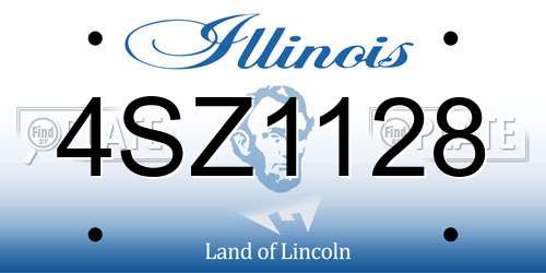 4SZ1128 Illinois License Plate